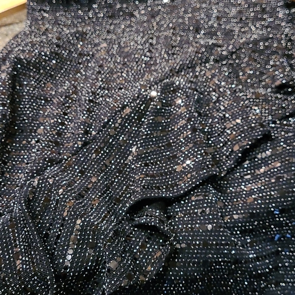 NWOT COCKTAIL DRESS BLACK AND SILVER SHIMMER R - Picture 8 of 16